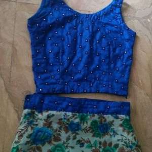 Blue Skirt And Blouse For Weddings