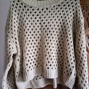 H&M women Hole-knit Acrylic Jumper