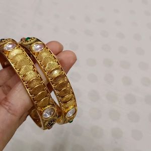 Golden Kundan Bangles