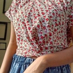 Floral Print Crop Top