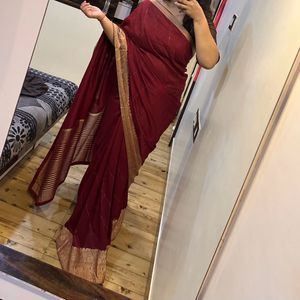 Maroon Saree