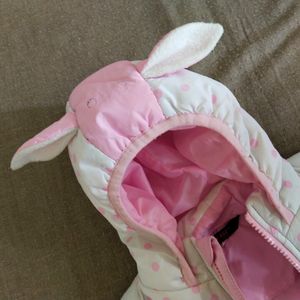 Cute Lamb Ears Pink Jacket For Baby Girl