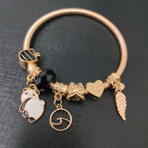 Cute Panda Gold Plated Pandora Charm Bracelet