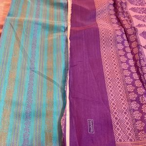 New Turquoise Blue And Purple Saree