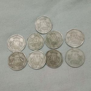 Old 1 Rupee Coin-9 Pcs