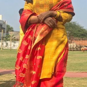 Yellow-Red Pair For Haldi Function