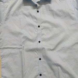 Mens Light Blue Plain Shirt Size 40