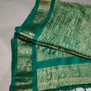 Green Pure Kanchi Pattu Silk Saree💚