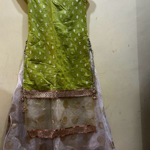 Green Colour Festive Wear Dress Size L