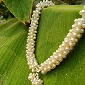 White Moti Mala Garland for Photo, God