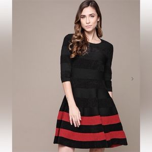 LABEL RITU KUMARFlared Dress with Contrast Stripes