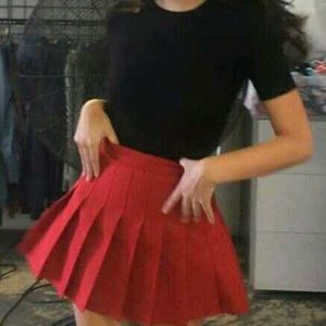 Korean Red Mini Skirt