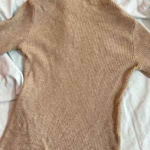 brown turtle neck ripped top