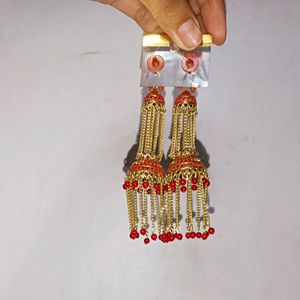 Red Vertical earrings