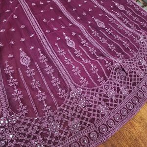 Stunning Wine Purple Lengha Choli XXL