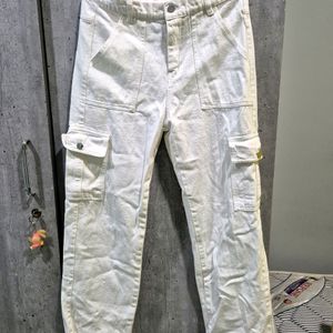 White Cargo Pant