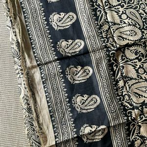 Black Printed Silk Saree