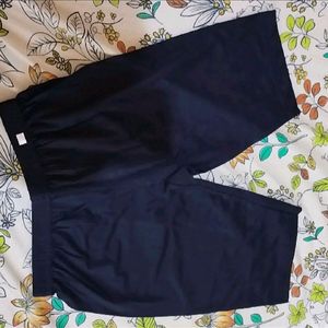 Solid Navy Blue Women Sports Shorts