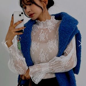 Korean Sheer Lace Top