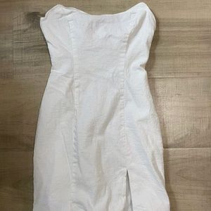 Bodycon Strapless White Dress