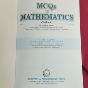 Mcq In Mathematics Rd Sharma