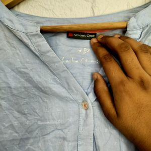 Blue Corian Thrifted Shirt