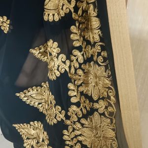 Black Embroidery Saree