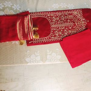 Beautiful Branded Red Colour Suit Material