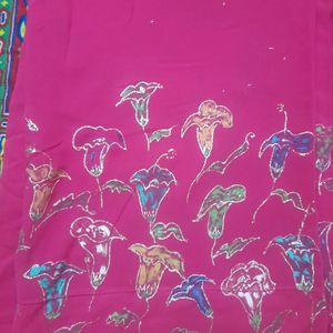 Pink Hand Paint Saree