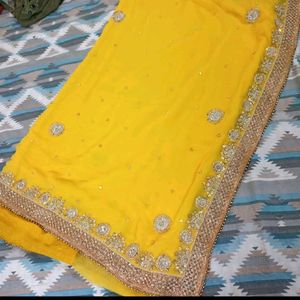 Golden Embroidery Saree