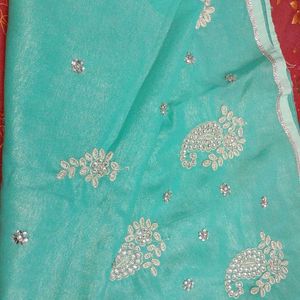 Sky Blue Party Wear Saari