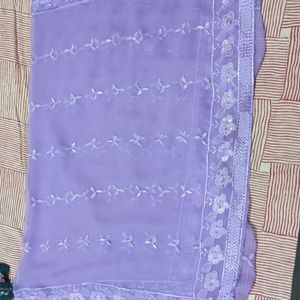 Thread Work Lavender Dupatta