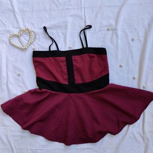 Maroon Sleeveless Top