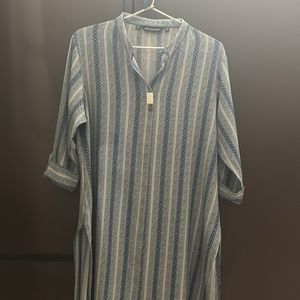 navy blue and light blu stripes kurta