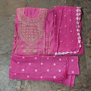 Pure Cotton Bandhani Dress Material