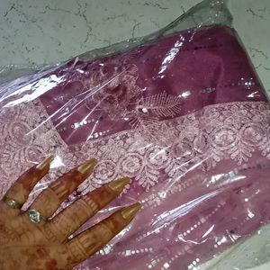 💕,Pretty Pink Net Saree