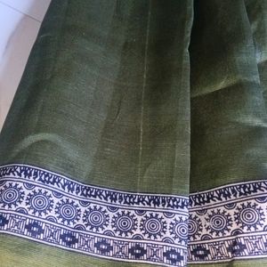 Olive Green Saree