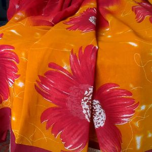 Printed Yellow Colour Sarees