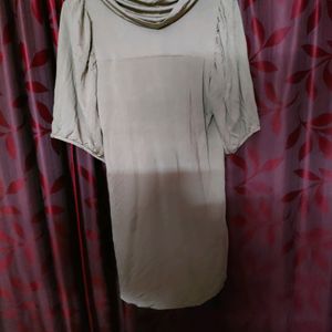 T Shirt Dress with Cowl Neck