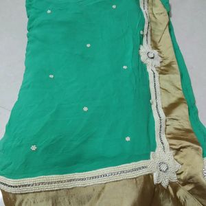 Boutique Style Designer Saree With Pearl Work🤍