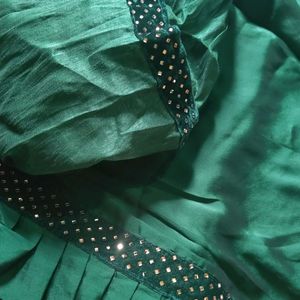 Dark Green Saree