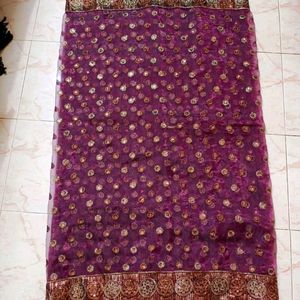 Net Embroidery Saree With 34 Blouse