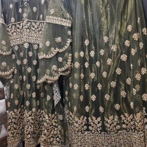 Embroidery Green Lehenga Choli