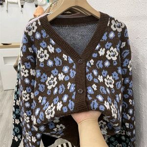 Floral Print Knit Cardigan