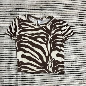 Zebra Stripes Fitted Crop Top For Girls