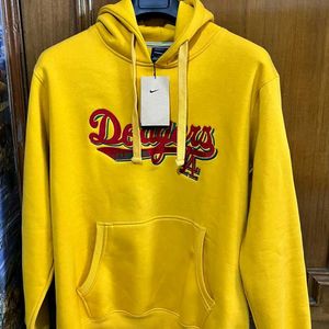 NIKE LA DODGERS MUSTURD YELLOW HOODIE