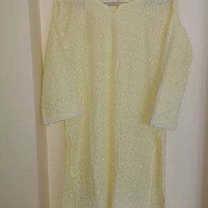 Light Yellow Cotton Kurta