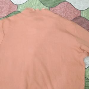 Peach-Coloured High-Neck Top