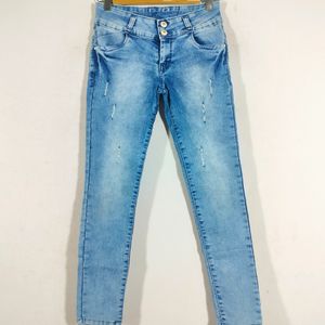 Blue Shade Ripped Jeans (Women's)