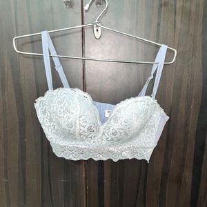 Blue Lace Pushup Bra.